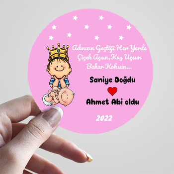 Abi Kardeş ile Pembe Fon  Temalı Sticker