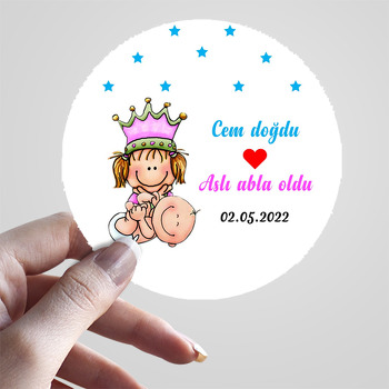 Abla Kardeş ile Kalp Temalı Sticker