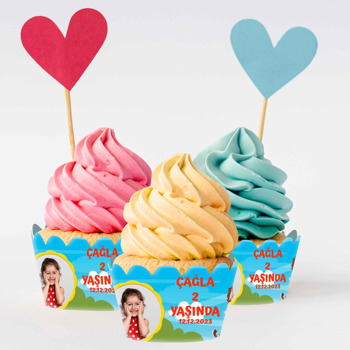 Aile ile Piknik Temalı Cupcake Sargısı