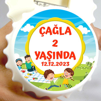 Aile ile Piknik Temalı Kapak Şekilli Magnet Açacak