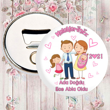 Aile ve Bebek Temalı Hoşgeldin Bebek Magnet Açacak