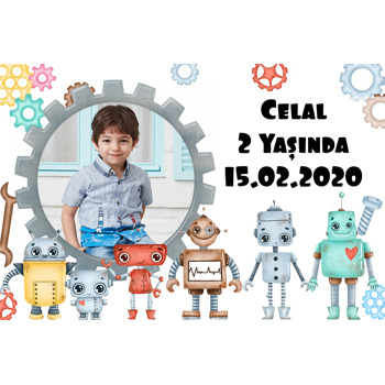 Akıllı Robotlar Temalı Doğum Günü Parti Afiş