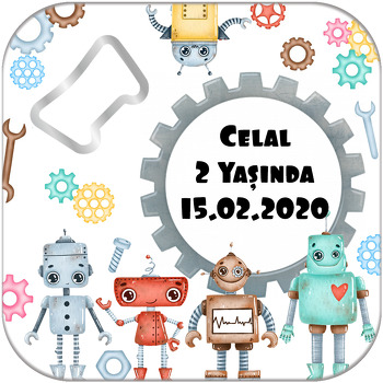 Akıllı Robotlar Temalı Kare Magnet Açacak