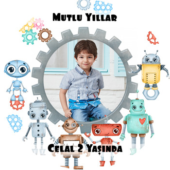 Akıllı Robotlar Temalı Resimli Sticker