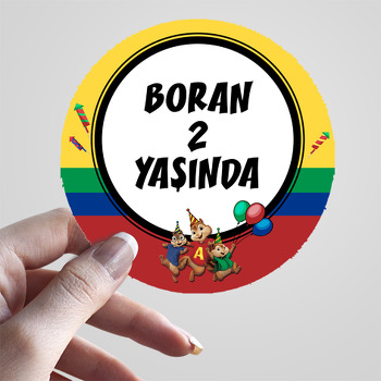 Alvin ve Sincaplar Temalı Parti Sticker