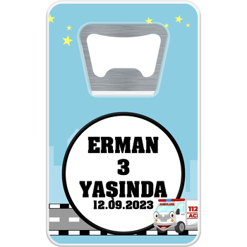 Ambulans Temalı Dikdörtgen Magnet Açacak