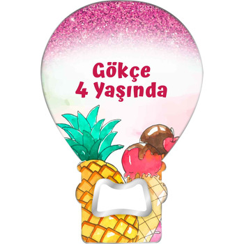 Ananas ile Pembe Sim Fon Temalı Balon Magnet Açacak