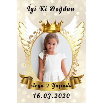 Angel Wings Temalı Doğum Günü Afiş