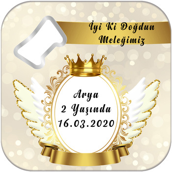 Angel Wings Temalı Kare Magnet Açacak