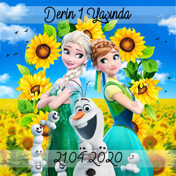 Anna Ve Elsa Temalı Kare Afiş