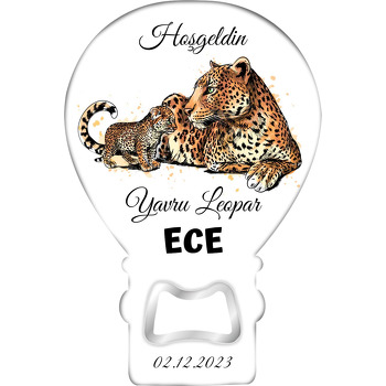 Anne Çocuk Leopar Ailesi Temalı Balon Magnet Açacak