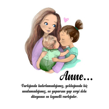 Anne ile Abla Kardeş Temalı Akrilik Daire Magnet