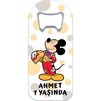 Araba Yarışçısı Mickey Mouse Temalı Uzun Magnet Açacak