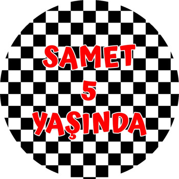 Araba Yarışı Bayrağı Temalı Sticker