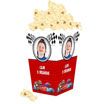 Arabalar  Temalı Popcorn Kutusu