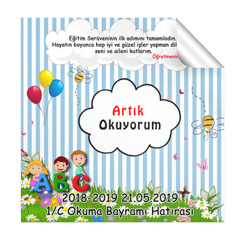 Artık Okuyorum Temalı Kare Sticker