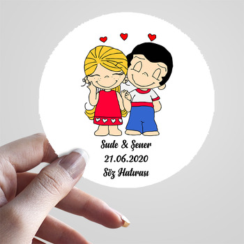 Aşk Çizim Temalı Sticker