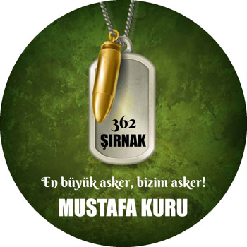 Asker Künyesi ile Gold Kurşun Yeşil Fon Temalı Sticker