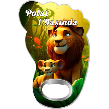 Aslan Baba Kız Temalı Ayak İzi Magnet Açacak