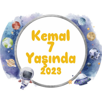 Astronot ile Soft Tonlarda Gezegenler Temalı Sticker