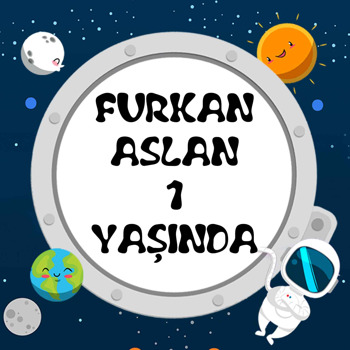 Astronot Temalı Kare Parti Afiş