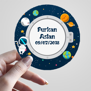 Astronot Temalı Sticker