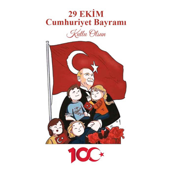 Atatürk ile Minik Çocuklar Temalı Sticker