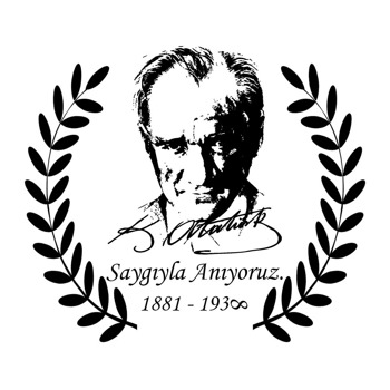 Atatürk ile Yaprak Çelenk Temalı Sticker