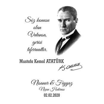 Atatürk Siyah Beyaz  Portre Temalı Parti Afiş