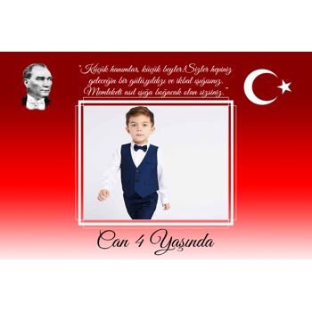 Atatürk ve Bayrak Temalı Doğum Günü Afiş