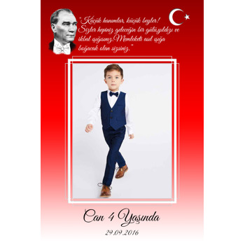 Atatürk ve Bayrak Temalı Doğum Günü Magnet