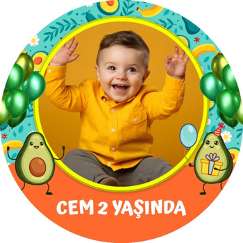 Avokado Temalı Resimli Sticker