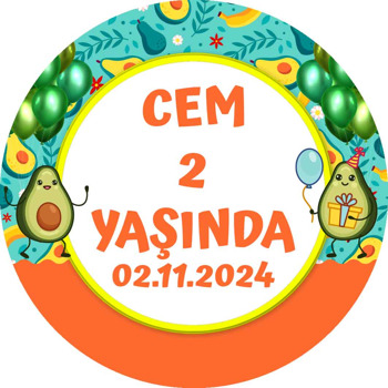 Avokado Temalı Sticker