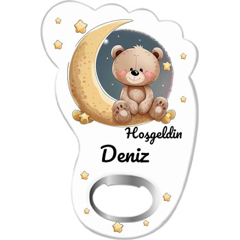 Ayda Teddy Ayıcık Temalı Ayak İzi Magnet Açacak