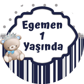 Ayıcık Erkek Temalı Akrilik Daire Magnet