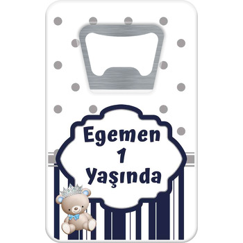 Ayıcık Erkek Temalı Dikdörtgen Magnet Açacak