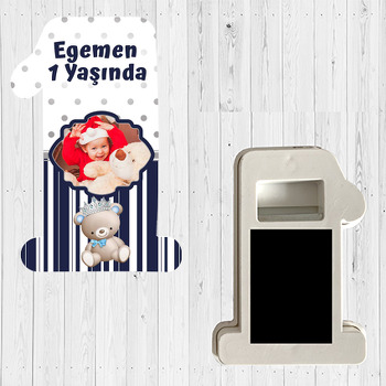 Ayıcık Erkek Temalı Doğum Günü Magnet Açacak