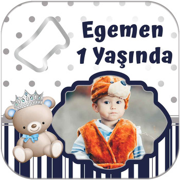 Ayıcık Erkek Temalı Kare Magnet Açacak