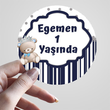 Ayıcık Erkek Temalı Parti Sticker