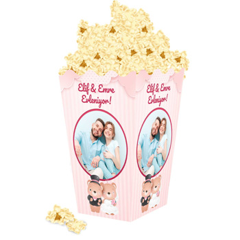 Ayıcık Gelin ile Damat Temalı Popcorn Kutusu