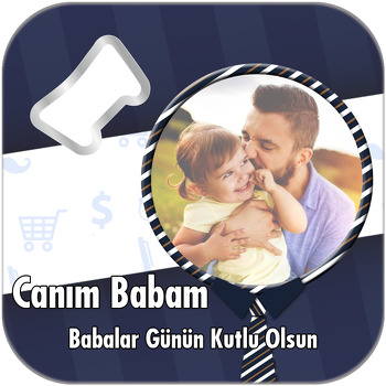 Babam Temalı Kare Magnet Açacak