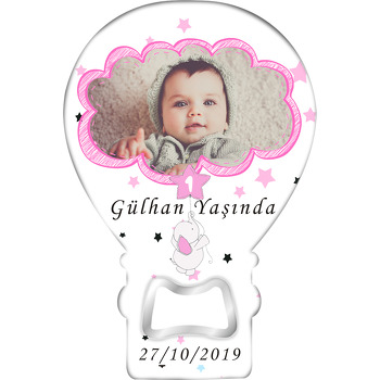 Baby Fil Pembe Temalı Balon Magnet Açacak