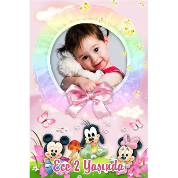 Baby Mickey And Minnie Mouse Temalı Afiş