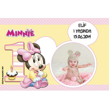 Baby Mickey Mouse Temalı 1 Yaş Plastik Magnet