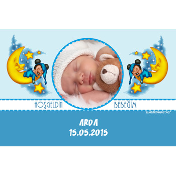 Baby Mickey Mouse Temalı Hoşgeldin Bebek Plastik Magnet