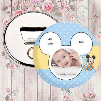 Baby Mickey  Temalı Fotoğraflı Magnet Açacak