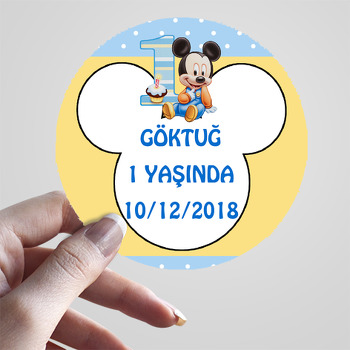 Baby Mickey Temalı Sticker