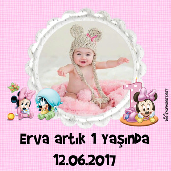 Baby Minnie Mouse   Kare Parti Afiş