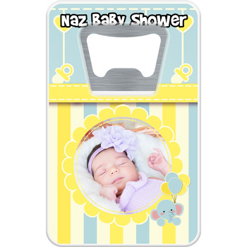 Baby Shower Fil Temalı Dikdörtgen Magnet Açacak