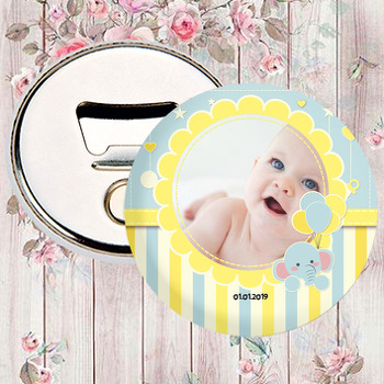 Baby Shower Fil  Temalı Fotoğraflı Magnet Açacak